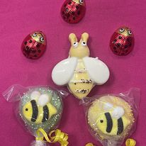 custom bee chocolates by Chocolate by Michelle