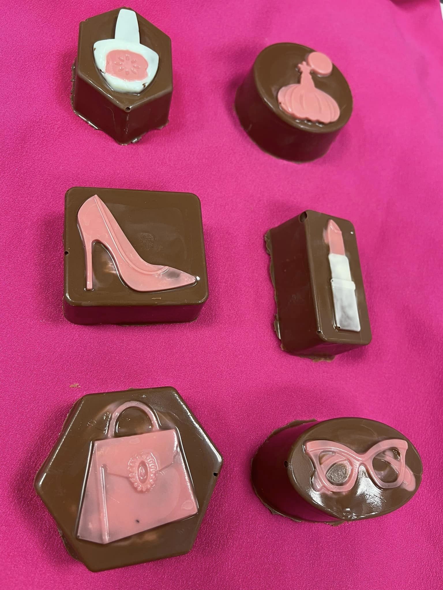 girly custom chocolates by Chocolate by Michelle